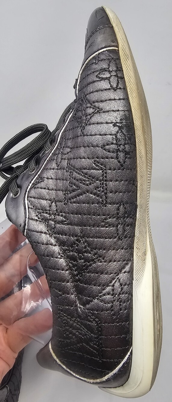 Louis Vuitton Silver Metallic Monogram Tennis Stitch Sneakers Sz EU 36.5 US 6.5 - Picture 7 of 15